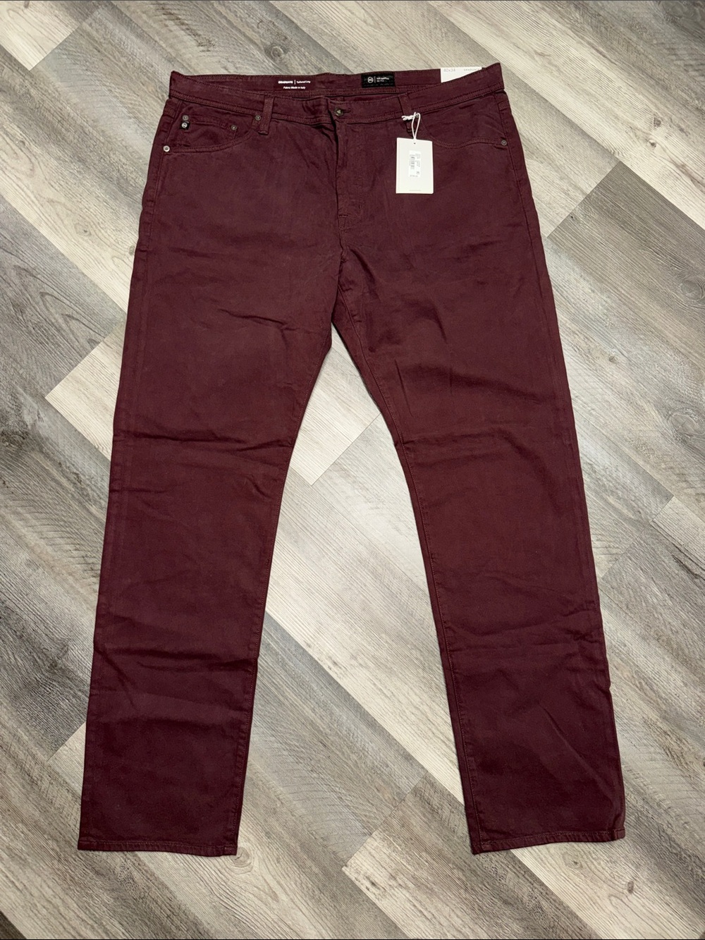NWT AG Adriano Goldschmied sueded sateen tailored jeans denim pants bottoms